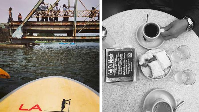 Beignets and coffee at Cafe Dumond in New Orleans