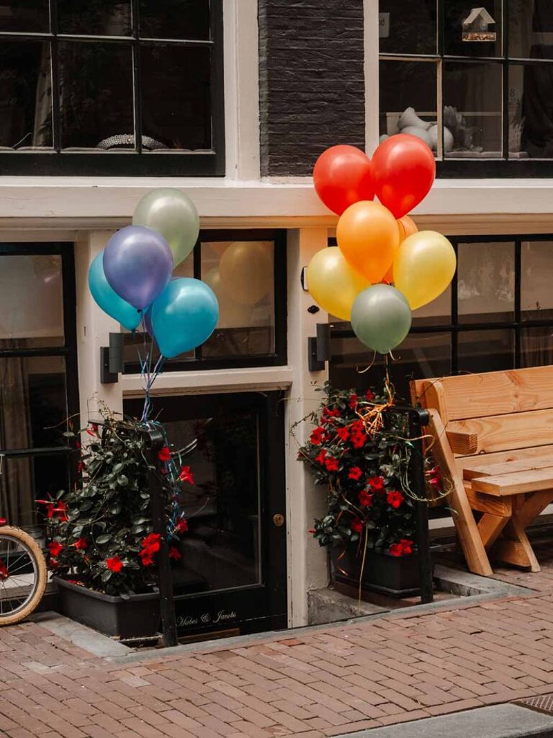 Colourful balloons during Amsterdam Pride celebrations