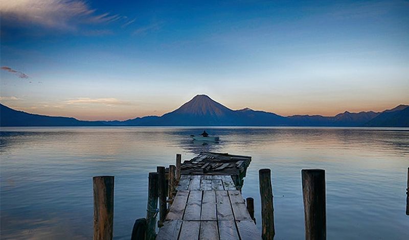 Guatemala landscape with Mayan ruins