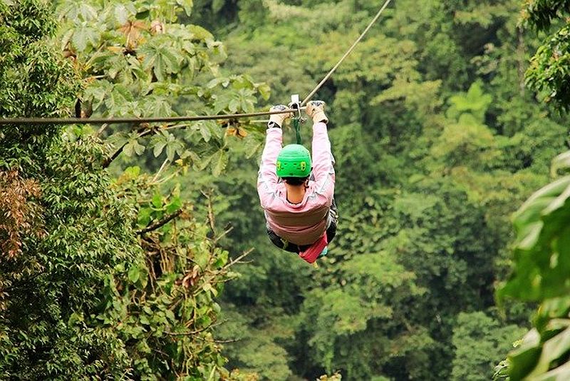 Zip-lining in Costa Rica's lush rainforests